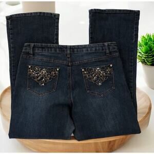 Salt Works medium‎ rise bootcut jeans Crusted Diamond Pockets Women’s Size 14
